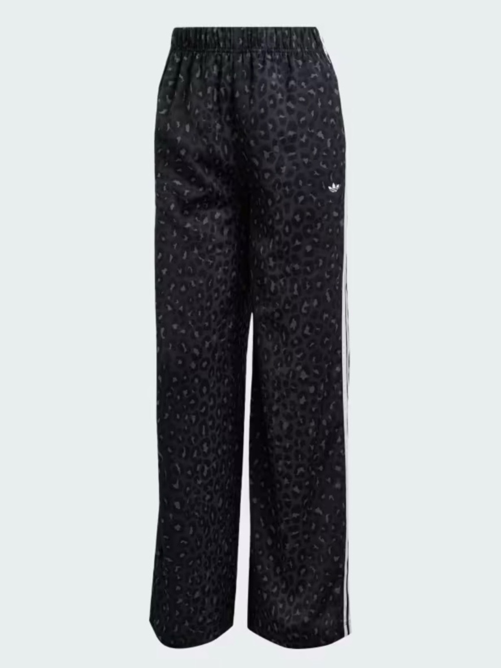 Adidas Leopard-Print Joggers with White Side Stripes